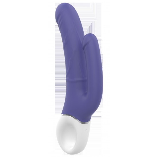 O duplo prazer está ao alcance com um simples toque de um botão! O vibrador Double Pleasure da Vibes of Love oferece vibrações profundas para estimulação vaginal e anal simultânea. Este vibrador duplo tem duas hastes em