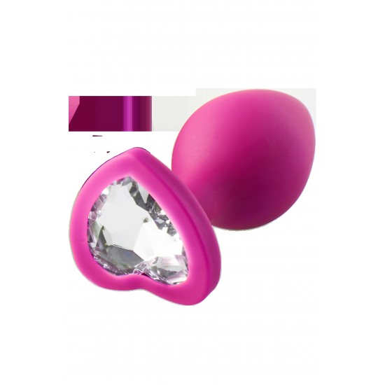 Este conjunto de 3 plugues de silicone é ótimo para usuários que desejam variar os tamanhos dos plugues ou que desejam treinar de pequeno a grande. Os plugues rosa têm uma pedra preciosa em forma de coração na base que f