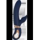 Atropos é feito de silicone azul escuro com detalhes dourados. O elegante vibrador duo tem uma alça em forma de anel com revestimento de metal que facilita o manuseio e parece luxuoso. Feito de Silicone Líquido, este vib