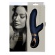 Atropos é feito de silicone azul escuro com detalhes dourados. O elegante vibrador duo tem uma alça em forma de anel com revestimento de metal que facilita o manuseio e parece luxuoso. Feito de Silicone Líquido, este vib