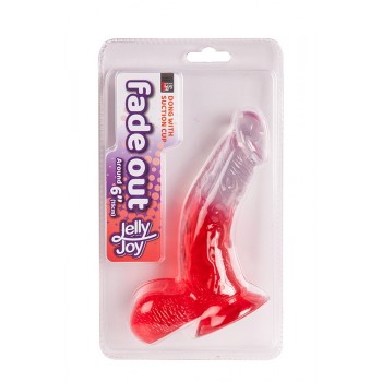 Dildo Realista Curvo Jelly Joy Fade Out 15.2cm Vermelho