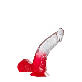 Dildo Realista Curvo Jelly Joy Fade Out 15.2cm Vermelho