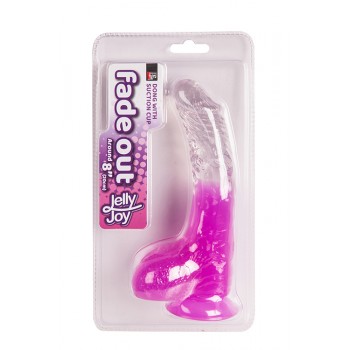 Dildo Realista Jelly Joy com Testículos Fade Out 20.3cm Roxo