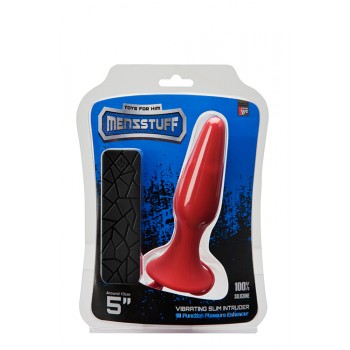 Plug Anal c/ Vibração Slim Intruder Menzstuff 13cm Vermelho