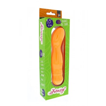 Vibrador Silicone Ponto-G Frenzy 13.5cm Laranja