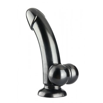 Dildo c/ Base Sucção Smooth & Sleek Dream Toys 19cm Preto Metálico