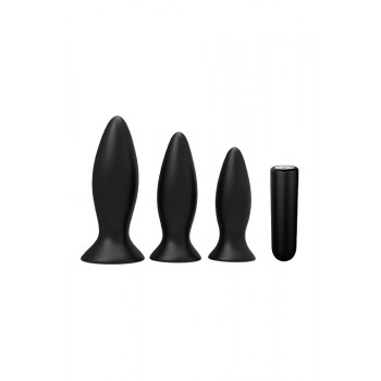 Conjunto Plugs c/ Vibração Booty Cone Training Dream Toys Preto