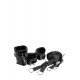 Kit Algemas Pulsos e Tornozelos Cama Bed Restraint Blaze Preto Viva aventuras excitantes com a sua cara metade.Conjunto de algemas para mãos e pés, ligadas a uma fita de passa sob o colchão para que o seu amante não saia do lugar. Simplesmente deslize as tiras sob a parte inferi