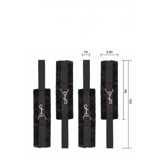 Kit Algemas Pulsos e Tornozelos Cama Bed Restraint Blaze Preto Viva aventuras excitantes com a sua cara metade.Conjunto de algemas para mãos e pés, ligadas a uma fita de passa sob o colchão para que o seu amante não saia do lugar. Simplesmente deslize as tiras sob a parte inferi