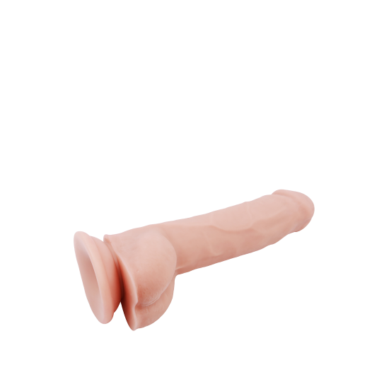 Dildo realistico MR. DIXX 9 dupla densidade Este dildo de densidade dupla Mr Dixx de 9 polegadas tem um núcleo firme com uma parte externa mais macia e natural. Isso é chamado de densidade dupla e aumenta a experiência durante o uso: a penetração parecerá ser real