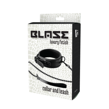 Colar e trela preto - BLAZE CROCO