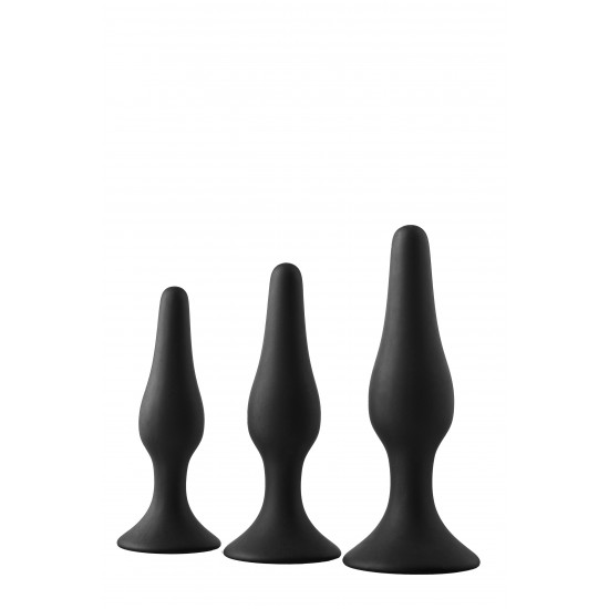 Este kit possui 3 plugs anais em 3 tamanhos. Cada plug é feito de silicone macio ao toque. Um conjunto com tamanhos diferentes é perfeito para usuários que desejam variar os tamanhos dos plugs e para aqueles que desejam