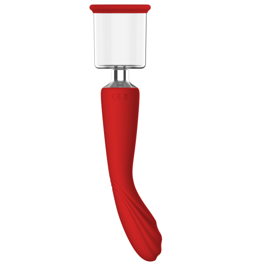 ESTIMULADOR DUPLO RED REVOLUTION GEORGIA Este estimulador duplo tem uma função de sucção de um lado com 2 ventosas intercambiáveis para encaixar lábios, clitóris, mamilos e outras zonas erógenas. O outro lado pode ser usado como massajador ou vibrador de ponto