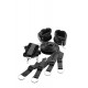 Kit Algemas Pulsos e Tornozelos Cama Bed Restraint Blaze Preto Viva aventuras excitantes com a sua cara metade.Conjunto de algemas para mãos e pés, ligadas a uma fita de passa sob o colchão para que o seu amante não saia do lugar. Simplesmente deslize as tiras sob a parte inferi