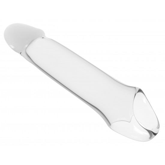 A extensão transparente do pênis do Ramrod proporciona maior comprimento e circunferência, além de excitação visual. A manga confortável e flexível é feita de TPE inodoro e seguro para o corpo. Comprimento total 17,3 cmA