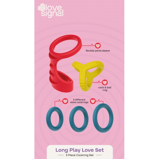 O conjunto Long Play Love da coleção Love Signal da Dreamtoys é um kit versátil de anéis penianos projetado para resistência, estilo e sensações personalizáveis. Feito de silicone macio e seguro para o corpo, cada peça o