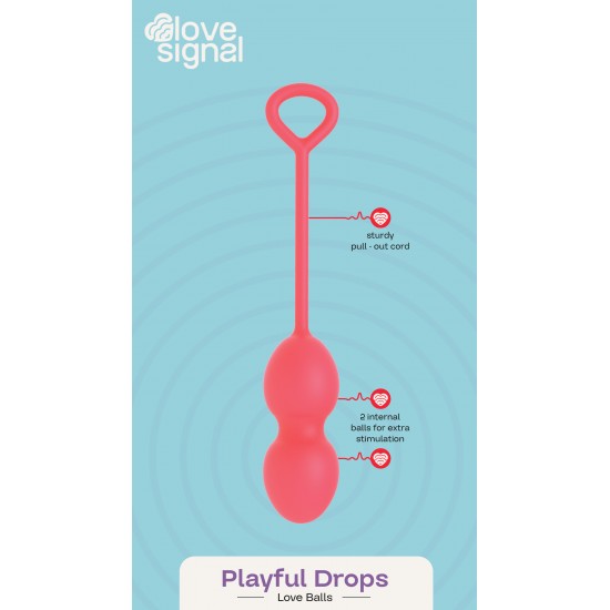 Playful Drops – Coleção Love Signal. As Playful Drops da coleção Love Signal da Dreamtoys são bolas de prazer duplas, projetadas para proporcionar prazer e fortalecer o assoalho pélvico. Macias, suaves e fáceis de usar,