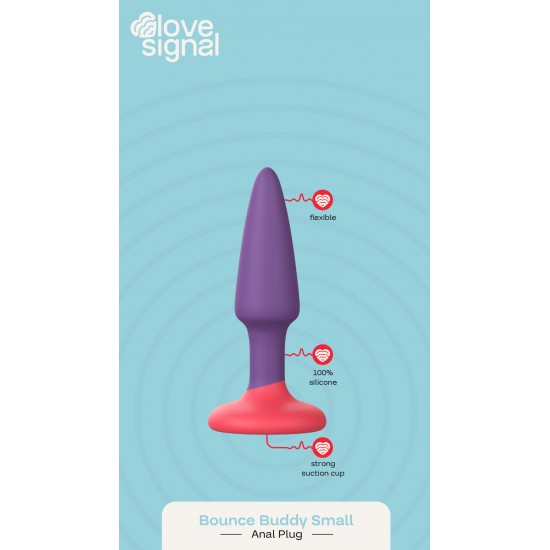 O Bounce Buddy Small da coleção Love Signal da Dreamtoys é um plug anal pequeno, projetado para uma exploração suave e excitante. Seu formato fino e afilado proporciona uma inserção fácil e um encaixe perfeito e satisfat