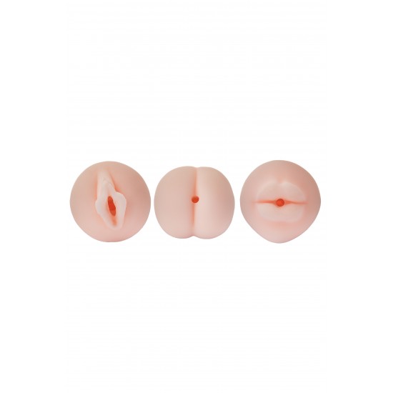 Um conjunto de 3 masturbadores: buceta, ânus e boca. Tina é a vizinha que te excita! Cada pincelada tem uma textura super macia e realista por dentro para sensações emocionantes, a Tina te oferece 3 opções de penetração!