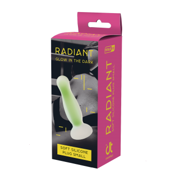 PLUG ANAL RADIANT SOFT SILICONE GLOW IN THE DARK PLUG PEQUENO VERDE