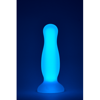 PLUG ANAL RADIANT SOFT SILICONE GLOW IN THE DARK MEDIO LILAS