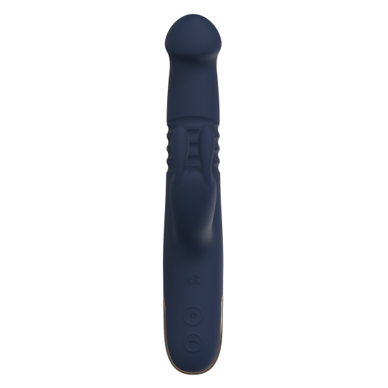 GODDESS PHAEDRA Vibrador Duplo com Rotação Cima e para Baixo Vibrador duplo Phaedra com função de rotação para cima e para baixo. Seguindo o mesmo estilo dos outros brinquedos da Goddess Collection, o Phaedra é feito de silicone azul-escuro com detalhes dourados. O vibrador da God