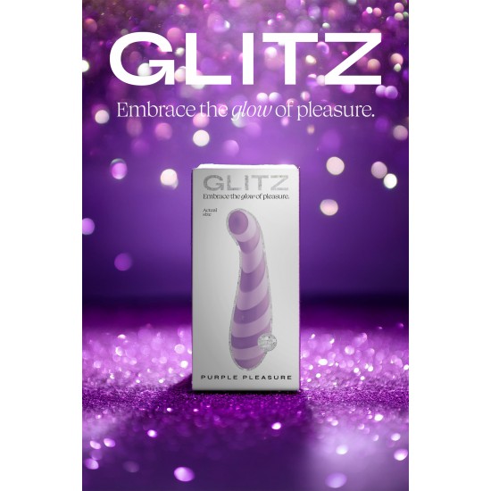 Apresentamos o Vibrador Ponto G Purple Pleasure, da fascinante coleção Glitz — o seu parceiro perfeito para uma jornada mágica de prazer e autodescoberta. Este vibrador para ponto G, com design elegante, é feito sob medi