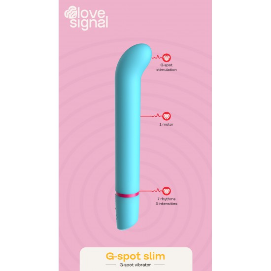 O Spot On Slim da coleção Love Signal da Dreamtoys é um vibrador fino e elegante para o ponto G, projetado para um prazer preciso e direcionado. Seu formato ergonômico e superfície de silicone macia facilitam o acesso ao
