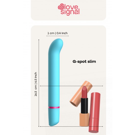 O Spot On Slim da coleção Love Signal da Dreamtoys é um vibrador fino e elegante para o ponto G, projetado para um prazer preciso e direcionado. Seu formato ergonômico e superfície de silicone macia facilitam o acesso ao