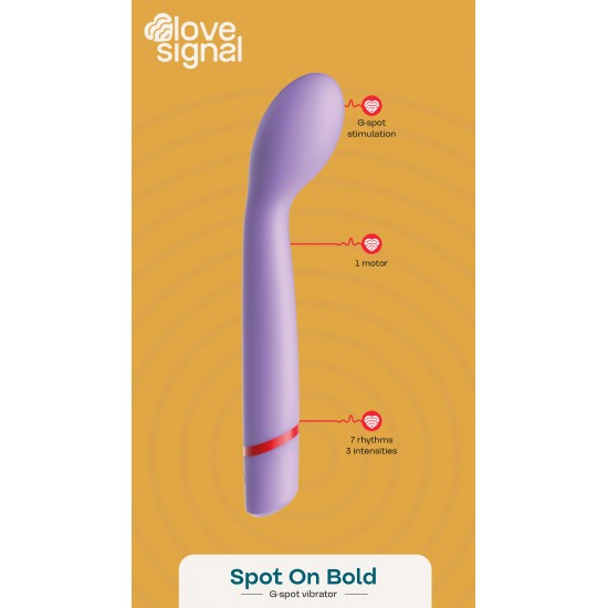 O Spot On Bold da coleção Love Signal da Dreamtoys é um vibrador potente para o ponto G, projetado para quem busca sensações mais intensas. Seu formato ergonômico, ligeiramente mais arredondado, e a superfície de silicon
