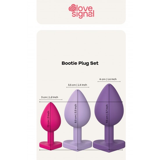 O conjunto Triple Heart da coleção Love Signal da Dreamtoys é um conjunto versátil de plugs anais projetado para treinamento e exploração graduais. Com três tamanhos (pequeno, médio e grande), cada plug é feito de silico