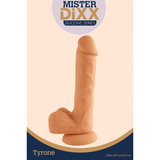 Tyrone é um dildo de silicone ultrarrealista de 26 cm, projetado para clientes que buscam desempenho realista e materiais de alta qualidade. Fabricado em silicone macio e seguro para o corpo, apresenta veias realistas e