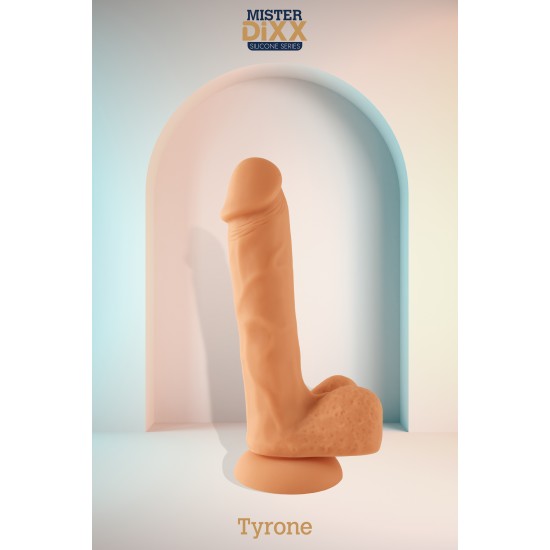 Tyrone é um dildo de silicone ultrarrealista de 26 cm, projetado para clientes que buscam desempenho realista e materiais de alta qualidade. Fabricado em silicone macio e seguro para o corpo, apresenta veias realistas e