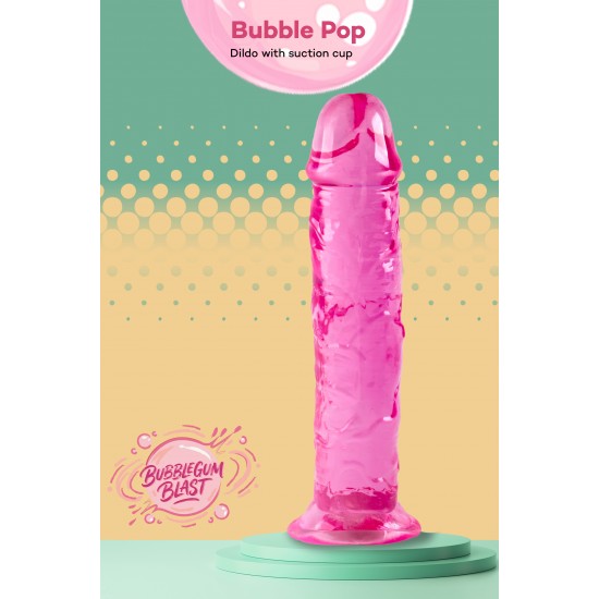 O Bubble Pop da coleção Bubblegum Blast é uma adição colorida e divertida a qualquer sortimento de produtos adultos. Medindo 18 cm, este dildo semitransparente é feito de TPE macio com um tom rosa vibrante que se destaca