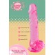 O Twinkle Jam da coleção Bubblegum Blast é uma adição colorida e divertida a qualquer sortimento de produtos adultos. Medindo 22 cm, este dildo semitransparente é feito de TPE macio com um tom rosa vibrante que se destac