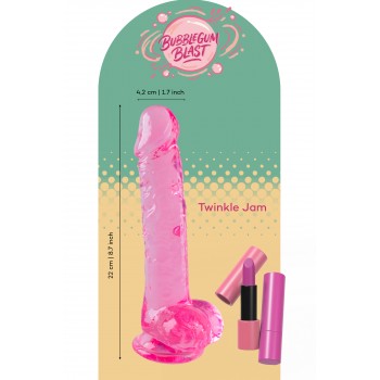BUBBLEGUM BLAST TWINKLE JAM PINK CLASSIC JELLY 8,7 INCH DILDO