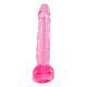 O Twinkle Jam da coleção Bubblegum Blast é uma adição colorida e divertida a qualquer sortimento de produtos adultos. Medindo 22 cm, este dildo semitransparente é feito de TPE macio com um tom rosa vibrante que se destac