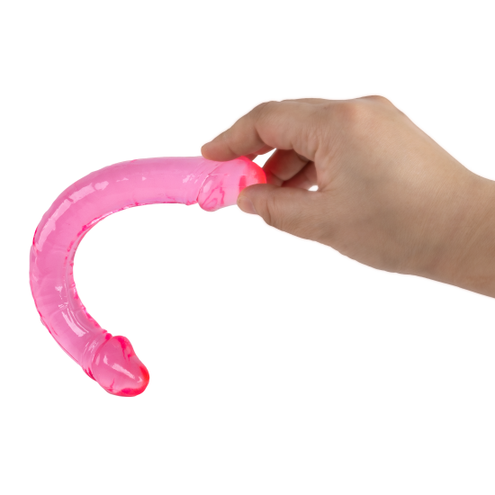 O Lollipop Loop da coleção Bubblegum Blast é uma adição colorida e divertida para qualquer sortimento de produtos adultos. Medindo 25 cm, este dildo duplo semitransparente é feito de TPE macio com um tom rosa vibrante qu
