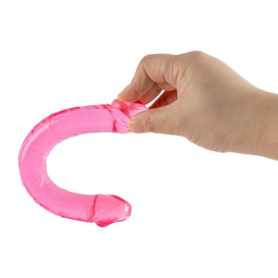 O Lollipop Loop da coleção Bubblegum Blast é uma adição colorida e divertida para qualquer sortimento de produtos adultos. Medindo 25 cm, este dildo duplo semitransparente é feito de TPE macio com um tom rosa vibrante qu