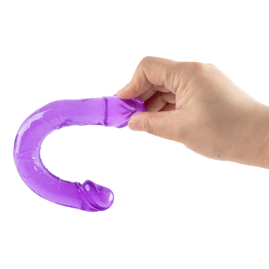 O Lollipop Loop da coleção Bubblegum Blast é uma adição colorida e divertida a qualquer sortimento de produtos adultos. Medindo 25 cm, este dldo duplo semitransparente é feito de TPE macio com um tom roxo vibrante que se