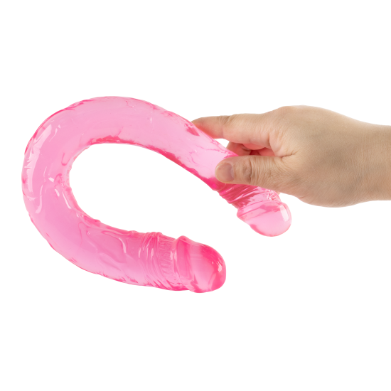 O Groovy Times da coleção Bubblegum Blast é uma adição colorida e divertida para qualquer sortimento de produtos adultos. Medindo 37 cm, este dildo duplo semitransparente é feito de TPE macio com um tom rosa vibrante que