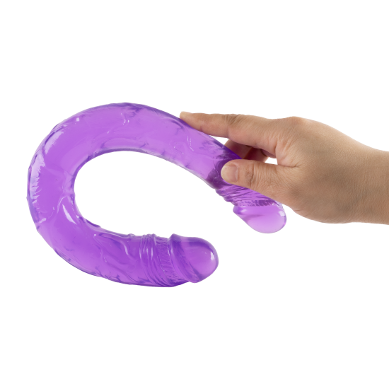 O Groovy Times da coleção Bubblegum Blast é uma adição colorida e divertida para qualquer sortimento de produtos adultos. Medindo 37 cm, este dildo duplo semitransparente é feito de TPE macio com um tom roxo vibrante que