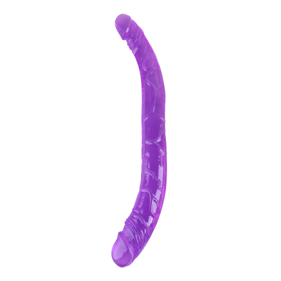 O Groovy Times da coleção Bubblegum Blast é uma adição colorida e divertida para qualquer sortimento de produtos adultos. Medindo 37 cm, este dildo duplo semitransparente é feito de TPE macio com um tom roxo vibrante que