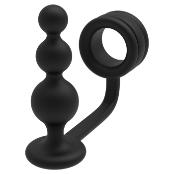 RAMROD COCKRING WITH BEADED ANAL PLUG