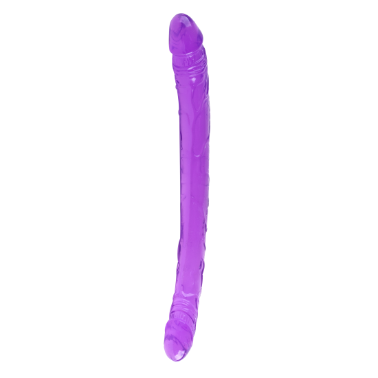 O Groovy Times da coleção Bubblegum Blast é uma adição colorida e divertida para qualquer sortimento de produtos adultos. Medindo 37 cm, este dildo duplo semitransparente é feito de TPE macio com um tom roxo vibrante que