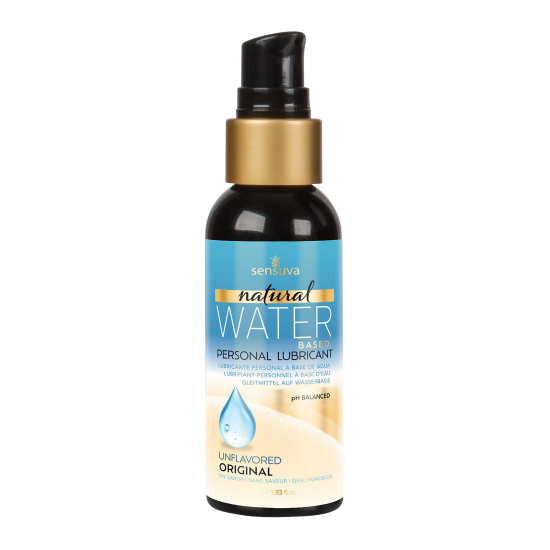 SENSUVA Lubrificante Pessoal Natural à Base de Água Original Sem Sabor 57ml A fórmula natural à base de água da Sensuva é um lubrificante pessoal limpo e de alta qualidade que parece o mais próximo da sua própria lubrificação natural. Feito com ingredientes saudáveis e seguros para o corpo, es