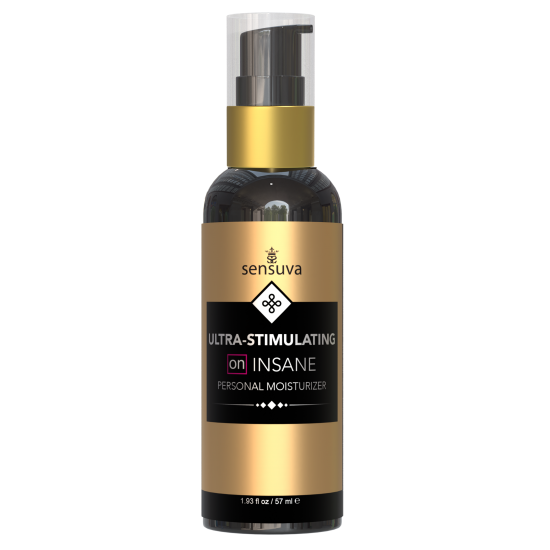 SENSUVA ON INSANE Hidratante Ultra Estimulante sem sabor 57ml ON INSANE é o hidratante pessoal mais forte e intensamente excitante do mercado. Vários usuários relatam a sensação de movimento dentro do corpo, além de uma sensação intensamente quente ao redor do clitóris. ON INSANE é
