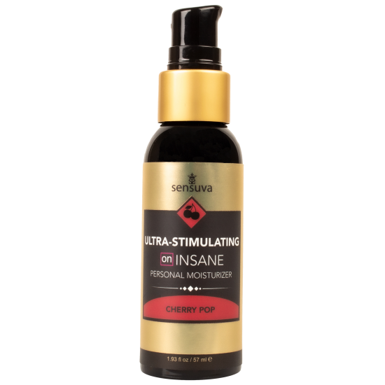 SENSUVA ON INSANE Lubrificante Ultra Estimulante Cereja 57ML Os hidratantes com sabor ON INSANE são os hidratantes pessoais mais fortes e intensamente excitantes do mercado. Vários usuários relatam a sensação de movimento dentro do corpo, além de uma sensação intensamente quente a