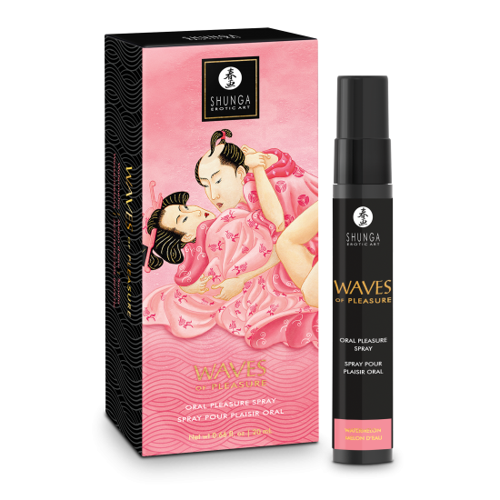 Spray para prazer oral Waves of Pleasure Vinho Espumante de Morango 20 ml. Proporcione ao seu parceiro uma experiência inesquecível de sexo oral. Com algumas borrifadas deliciosas, transforme sua boca em uma fonte convid