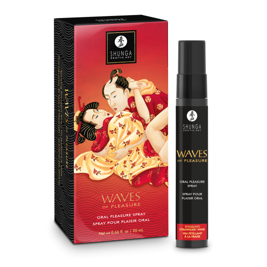 Spray para prazer oral Waves of Pleasure Espumante de Morango 20 ml. Proporcione ao seu parceiro uma experiência inesquecível de sexo oral. Com algumas borrifadas deliciosas, transforme sua boca em uma fonte convidativa